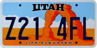 UT license plate Z214FL