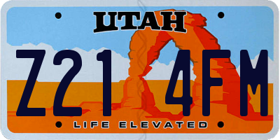 UT license plate Z214FM