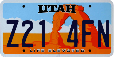 UT license plate Z214FN
