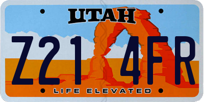 UT license plate Z214FR