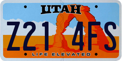 UT license plate Z214FS