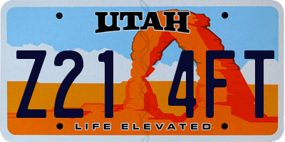 UT license plate Z214FT