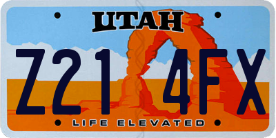 UT license plate Z214FX