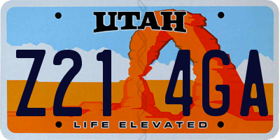 UT license plate Z214GA
