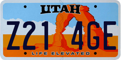 UT license plate Z214GE
