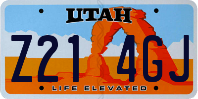 UT license plate Z214GJ