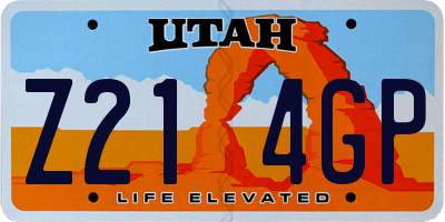 UT license plate Z214GP
