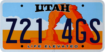 UT license plate Z214GS