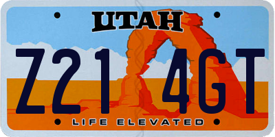 UT license plate Z214GT