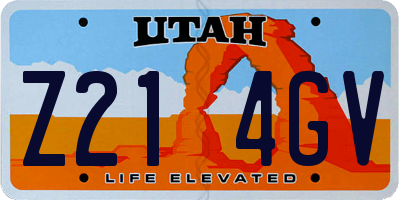 UT license plate Z214GV