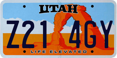 UT license plate Z214GY