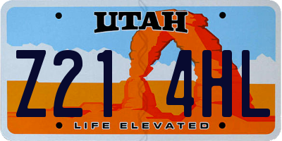 UT license plate Z214HL