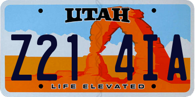 UT license plate Z214IA
