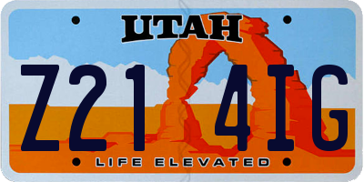 UT license plate Z214IG