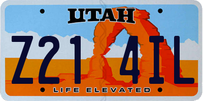 UT license plate Z214IL
