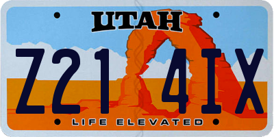 UT license plate Z214IX