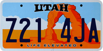 UT license plate Z214JA