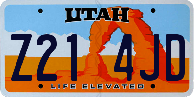 UT license plate Z214JD