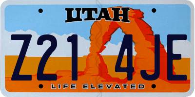 UT license plate Z214JE