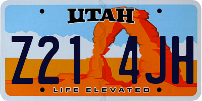 UT license plate Z214JH