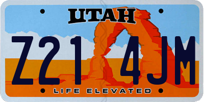 UT license plate Z214JM