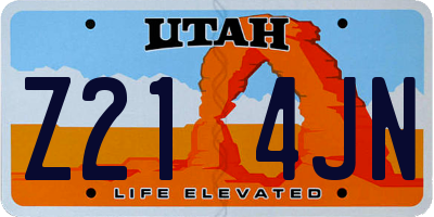 UT license plate Z214JN