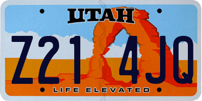 UT license plate Z214JQ