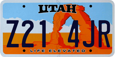 UT license plate Z214JR