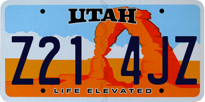 UT license plate Z214JZ