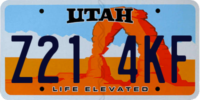 UT license plate Z214KF