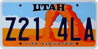 UT license plate Z214LA