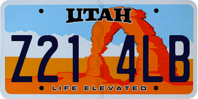 UT license plate Z214LB