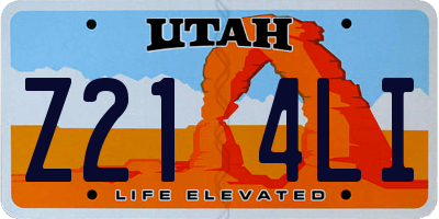 UT license plate Z214LI