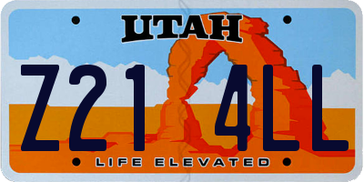UT license plate Z214LL