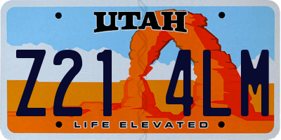 UT license plate Z214LM