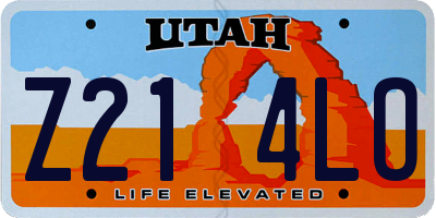 UT license plate Z214LO