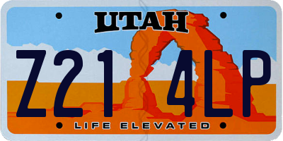 UT license plate Z214LP