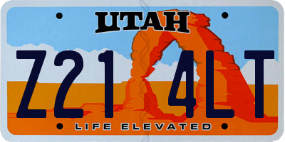 UT license plate Z214LT