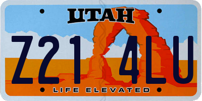 UT license plate Z214LU