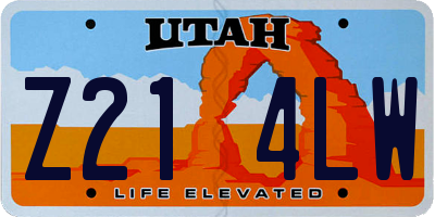 UT license plate Z214LW
