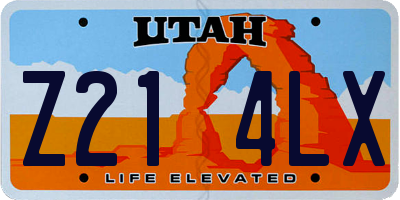 UT license plate Z214LX