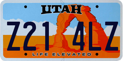 UT license plate Z214LZ