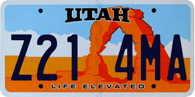 UT license plate Z214MA