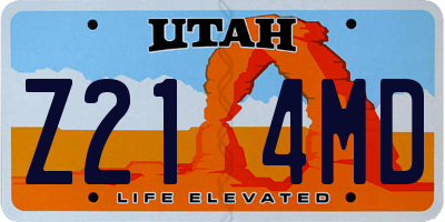 UT license plate Z214MD