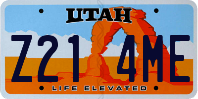 UT license plate Z214ME