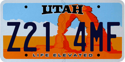 UT license plate Z214MF