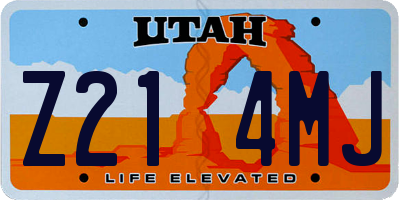 UT license plate Z214MJ