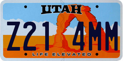 UT license plate Z214MM