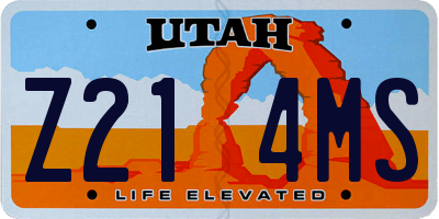 UT license plate Z214MS
