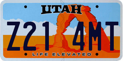 UT license plate Z214MT